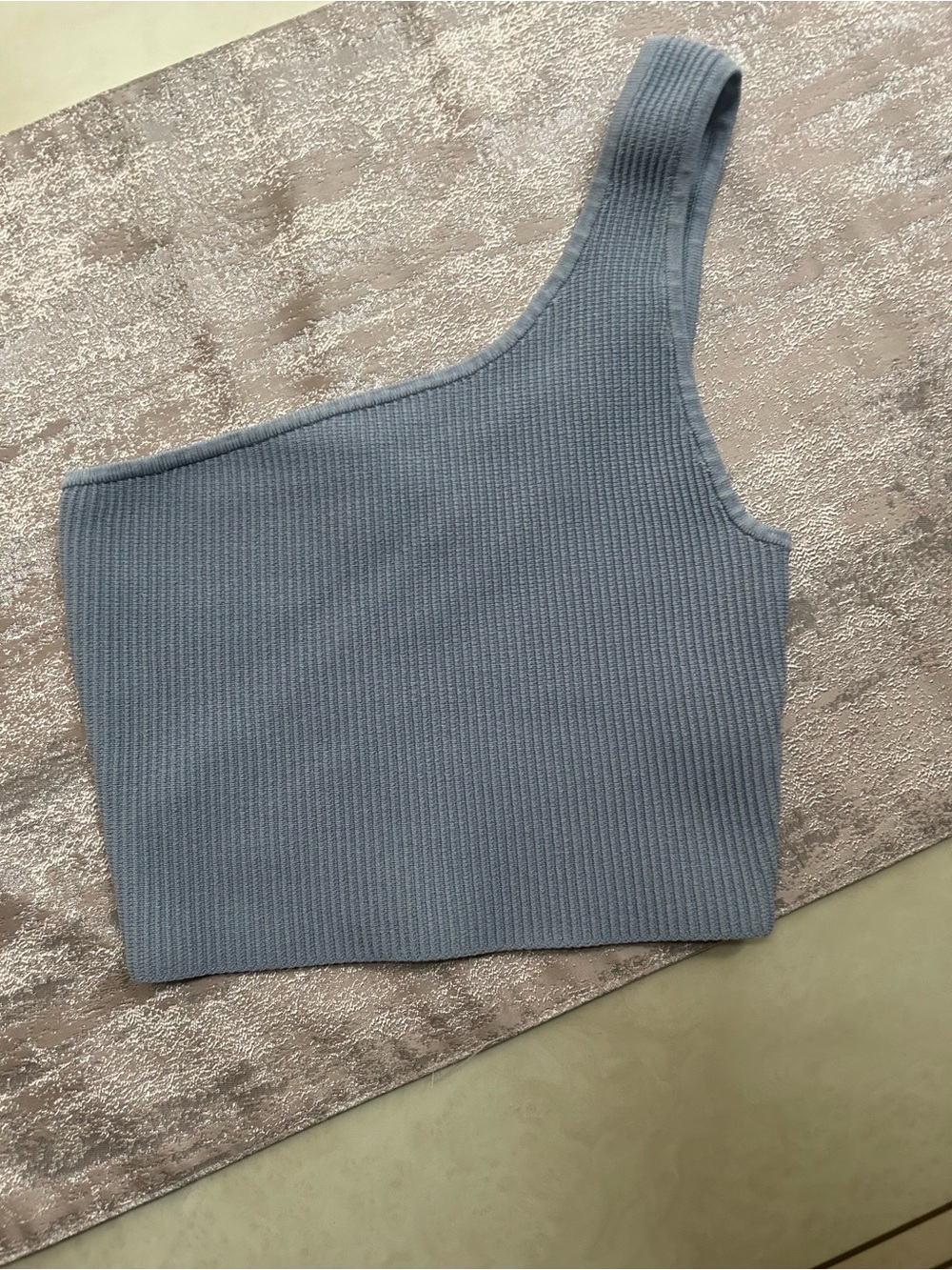 Babaton One-Shoulder Ribbed Crop Top - Picture 1 of 9